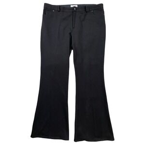 Calvin Klein Black Flared Leg Dress Pants 14 Stretch Wide Leg Career Office